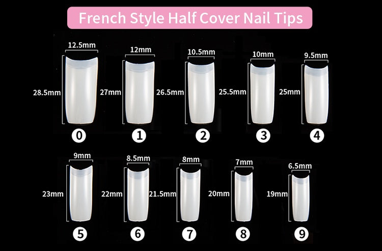 500 Pcs French Fake Nails – Full Cover Acrylic Nail Tips for DIY Manicure & Nail Art - HZ Mobile