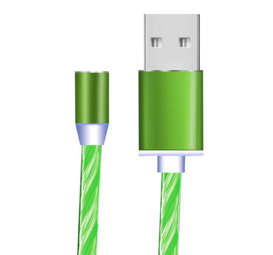 Compatible with Apple, Flowing Ligh Magnetic Streamer Data Line Cable for Iphone Android Typec - HZ Mobile