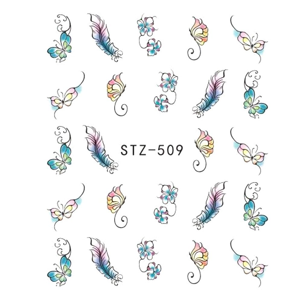 Butterfly & Flower Nail Sticker – 1pc Water Transfer Decal Slider for Nail Art & Manicure Wraps (JISTZ508) - HZ Mobile