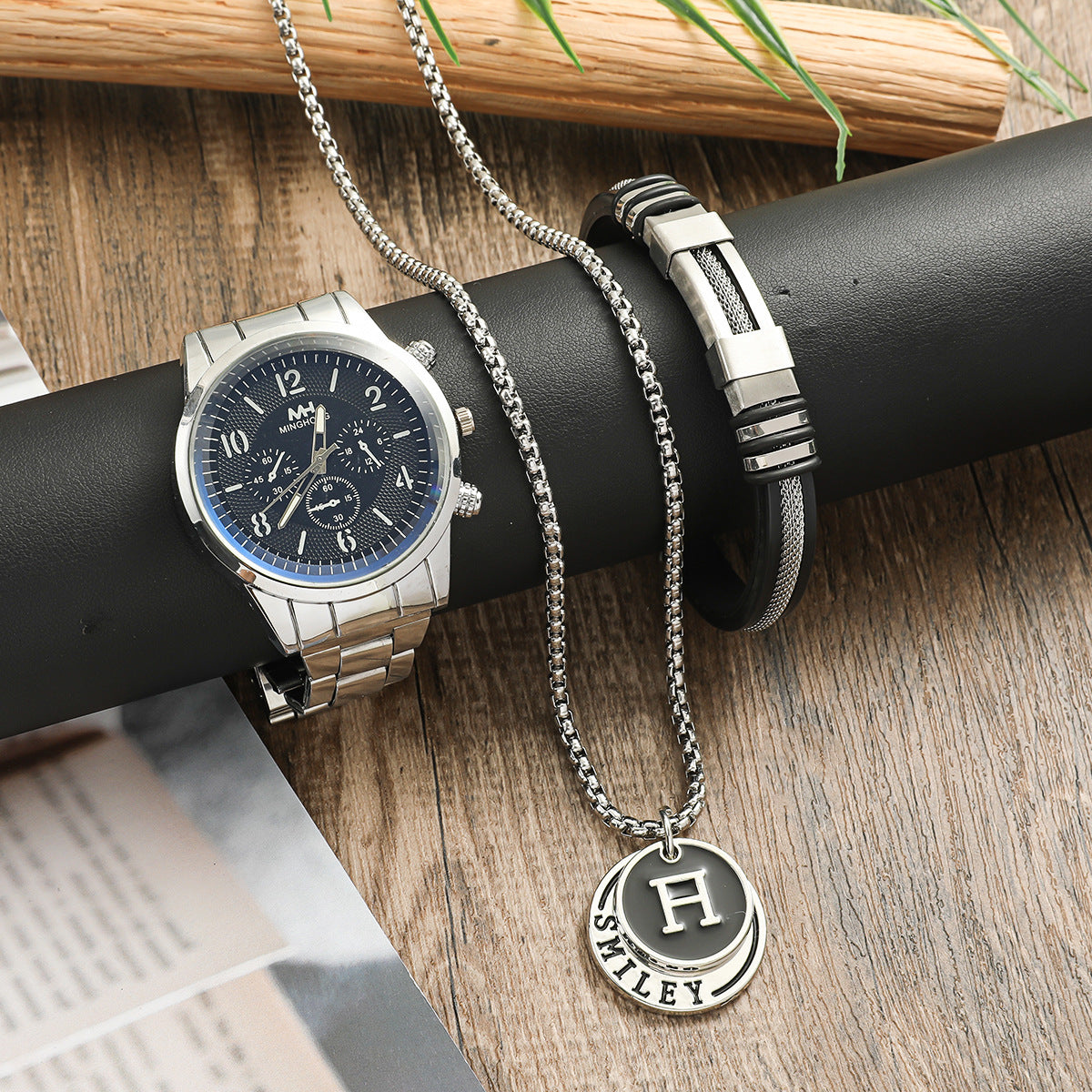 Men’s Business Gift Watch Set – Holiday & Birthday Bracelet & Necklace – HZ Mobile - HZ Mobile