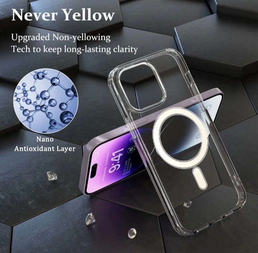 For Phone 15 14 Plus, Pro, Pro Max Case, Compatible With MagSafe, Shockproof Military - Grade Protection, Magnetic Phone Case For Phone 15 14 Plus, Pro, Pro Max, Classic Hybrid Case - HZ Mobile
