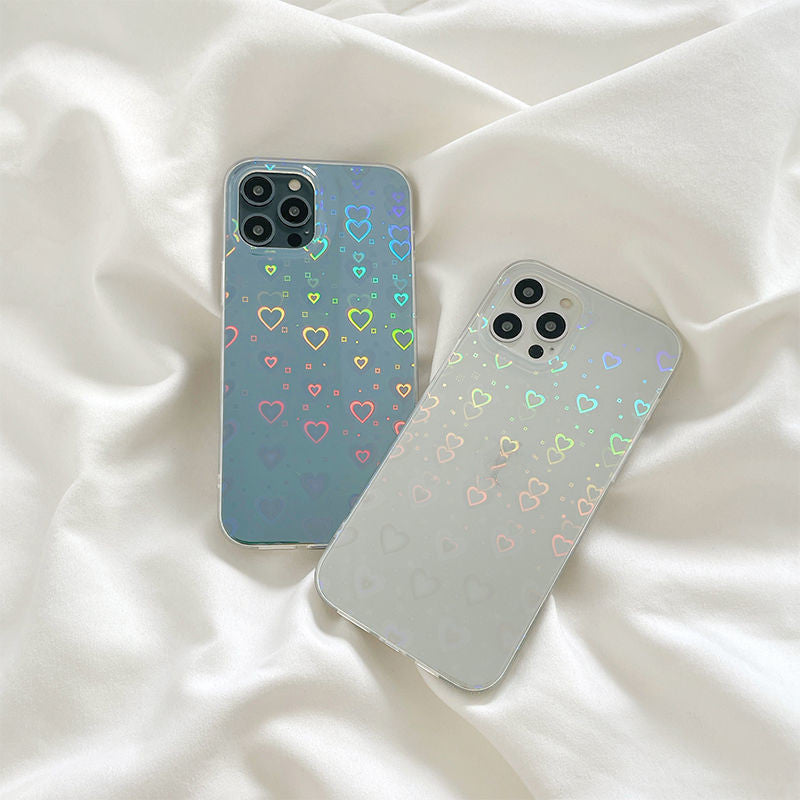 Laser Colorful Love For Double-sided Coated Silicone Phone Case - HZ Mobile