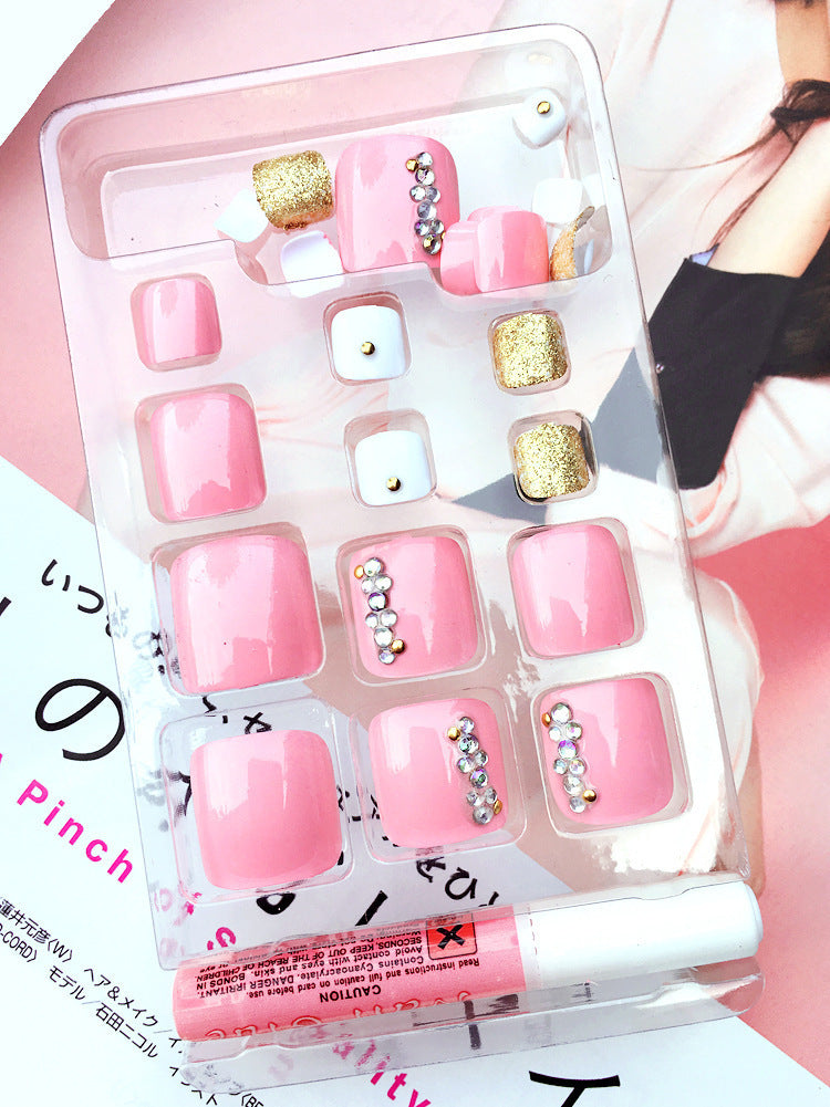 24 Pcs Professional Artificial Acrylic Toe Nails – Full Cover Press-On Toe Nail Patches - HZ Mobile