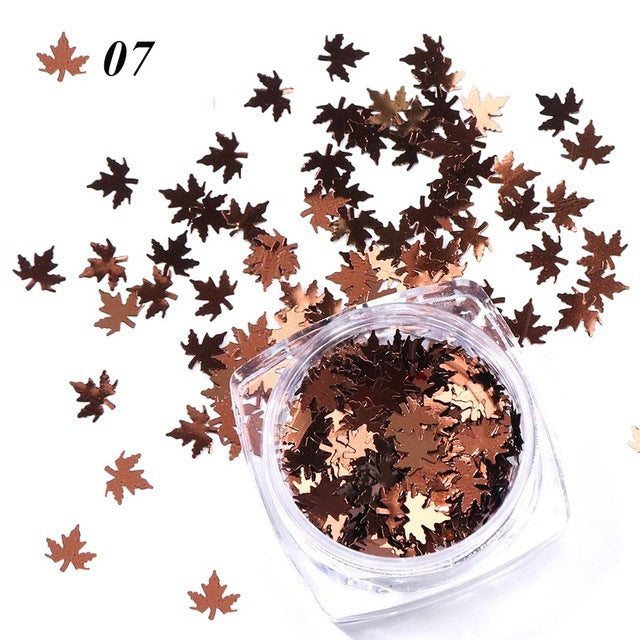 Gradient Maple Leaf Nail Sequins – Autumn Iridescent Glitter Flakes for DIY Acrylic & Gel Nails - HZ Mobile