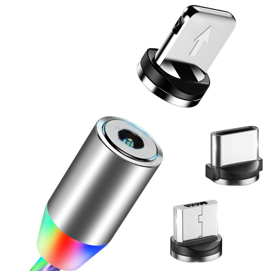 Compatible with Apple, Flowing Ligh Magnetic Streamer Data Line Cable for Iphone Android Typec - HZ Mobile