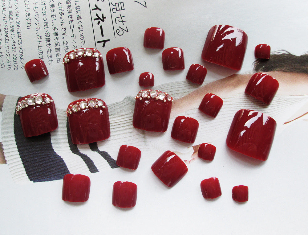 24 Pcs Professional Artificial Acrylic Toe Nails – Full Cover Press-On Toe Nail Patches - HZ Mobile