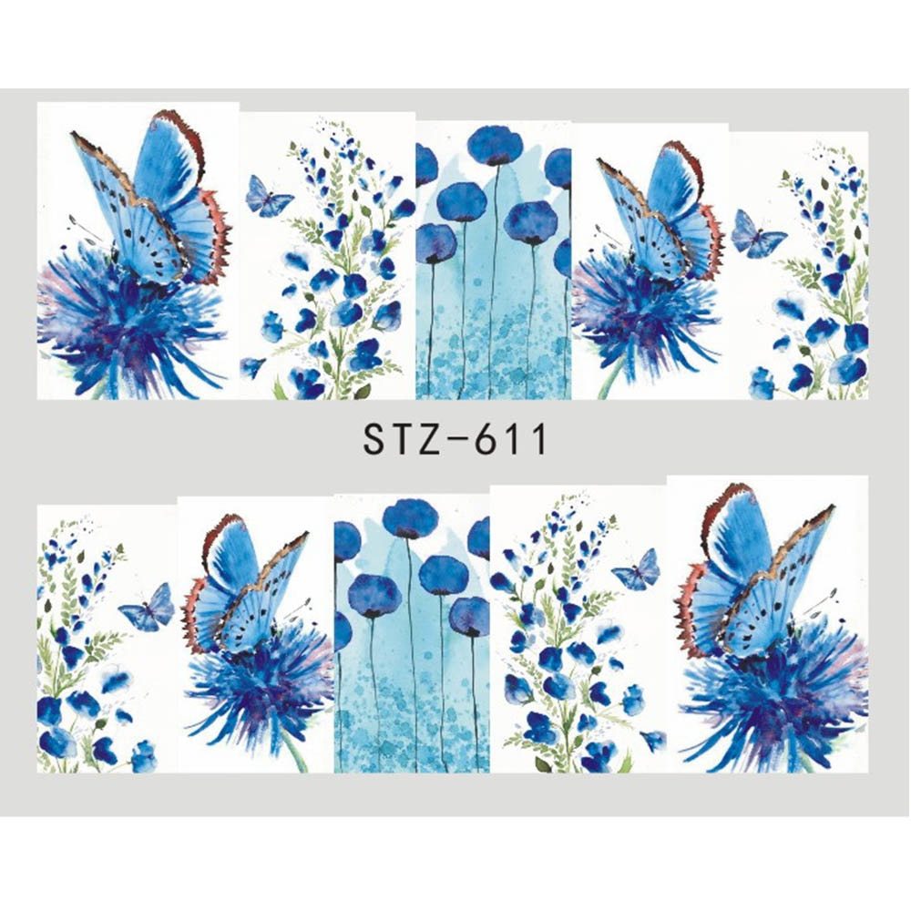 Butterfly & Flower Nail Sticker – 1pc Water Transfer Decal Slider for Nail Art & Manicure Wraps (JISTZ508) - HZ Mobile