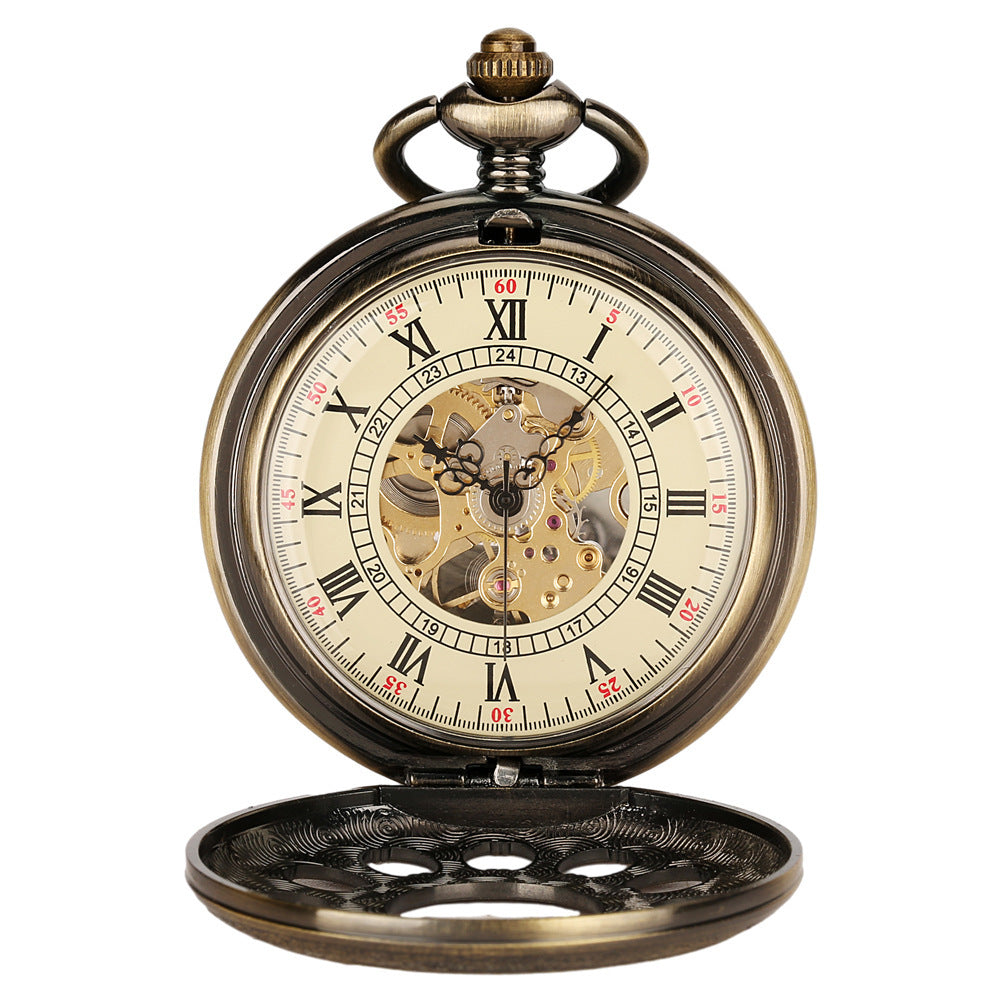 Hollow Pumpkin Ball Flip Mechanical Pocket Watch - HZ Mobile