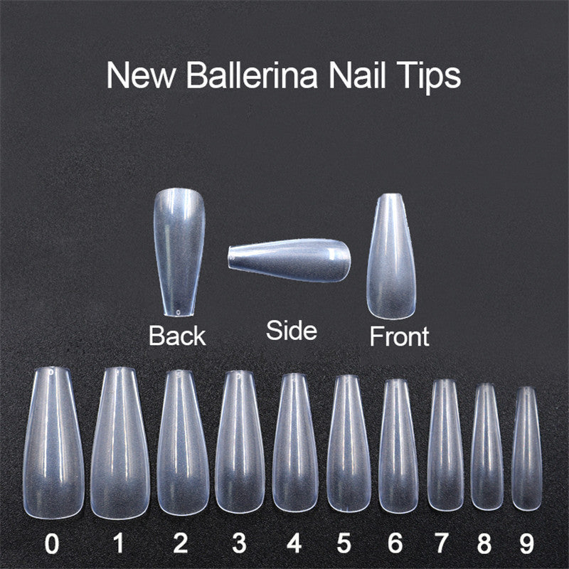 500 Pcs Transparent Natural Ballet Fake Nails – Full Cover Acrylic Nail Tips for DIY & Salon Use - HZ Mobile