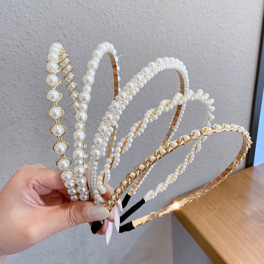 Thin Pearl Headband – Elegant Hair Accessory for Weddings, Parties & Daily Wear - HZ Mobile