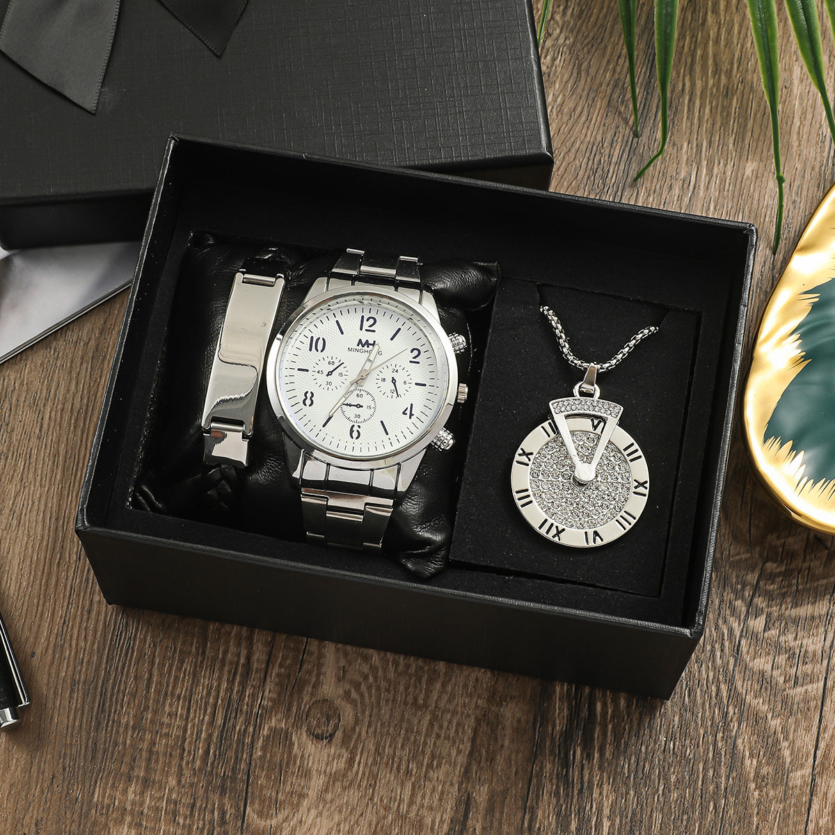 Men’s Business Gift Watch Set – Holiday & Birthday Bracelet & Necklace – HZ Mobile - HZ Mobile