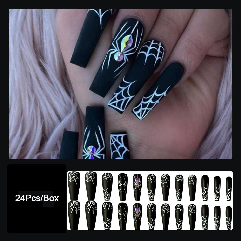 Dark Spider Halloween Fake Nails – Sweet & Cool Press-On Armor Tips for DIY & Party Manicure - HZ Mobile