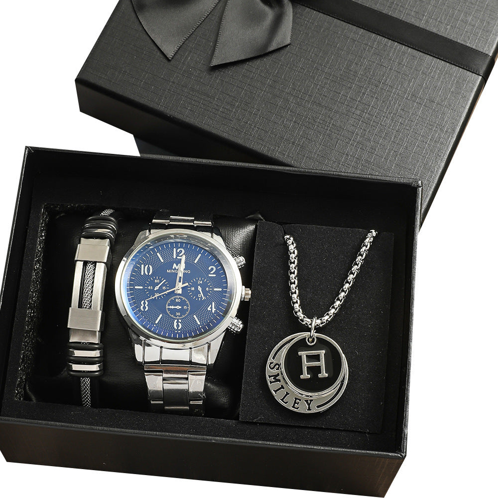 Men’s Business Gift Watch Set – Holiday & Birthday Bracelet & Necklace – HZ Mobile - HZ Mobile