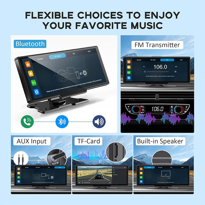 1026-inch Full Touch Screen All-in-one Car Navigation Device Front And Rear Dual Recording HD Recording P Split Screen Display - HZ Mobile