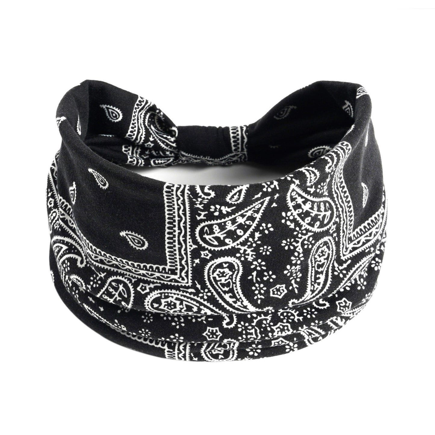 Bohemian Yoga Sports Headband – Cashew Print, Sweat-Absorbent & Non-Slip Elastic Hairband - HZ Mobile
