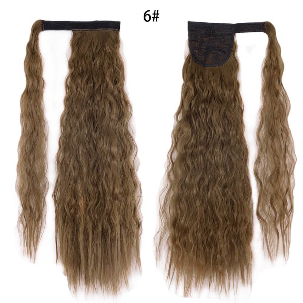 Water Wave Ponytail Wig – Velcro Wrap Synthetic High-Temperature Fiber - HZ Mobile