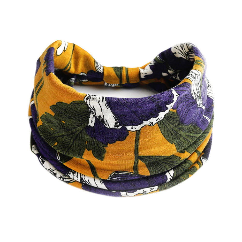 Bohemian Yoga Sports Headband – Cashew Print, Sweat-Absorbent & Non-Slip Elastic Hairband - HZ Mobile