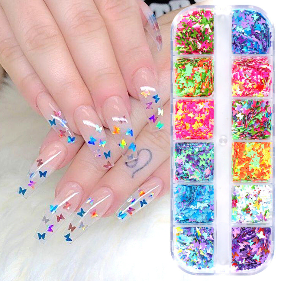 Symphony Butterfly Sequin Nail Decorations – Iridescent Glitter Flakes for DIY Acrylic & Gel Nails - HZ Mobile