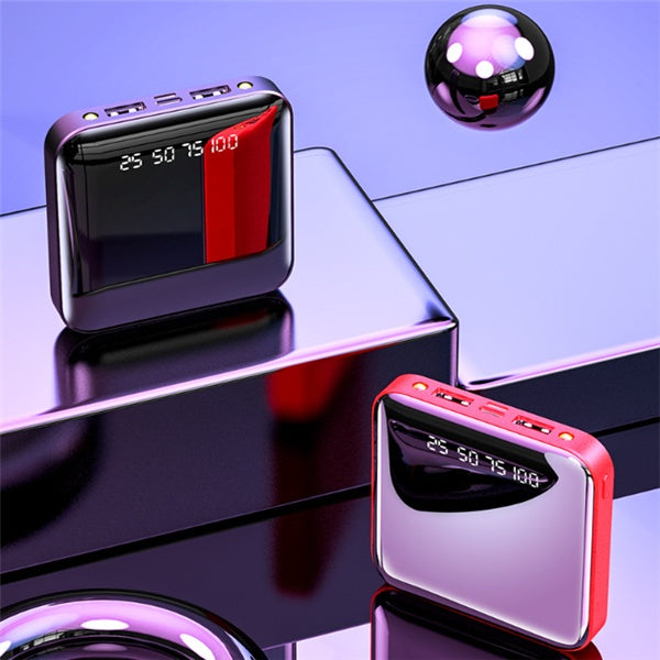 Mini Power Bank 20000 MAh Portable Mirror Digital Display Power Bank - HZ Mobile