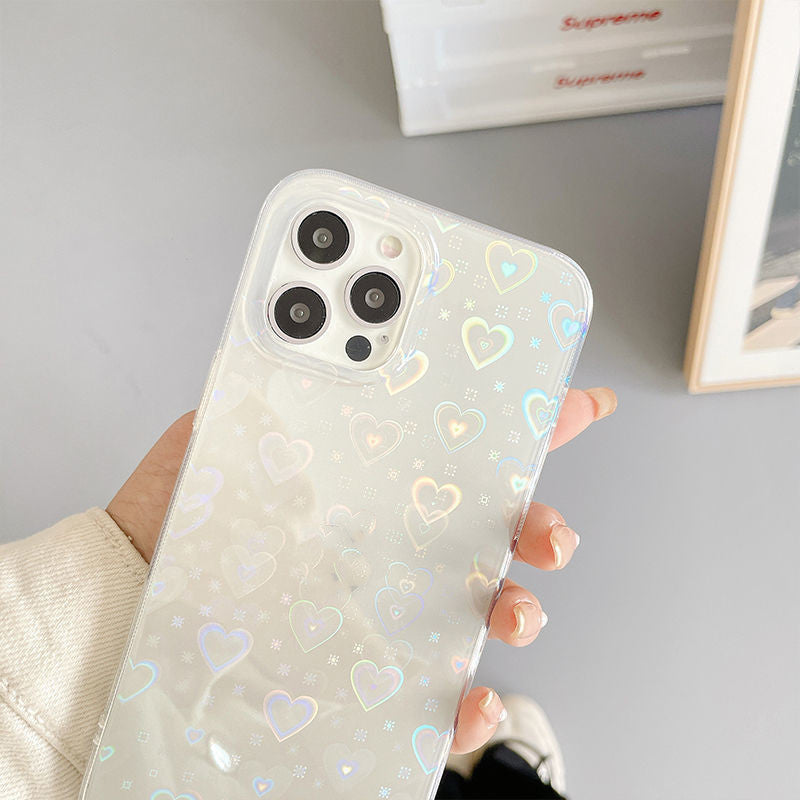 Laser Colorful Love For Double-sided Coated Silicone Phone Case - HZ Mobile