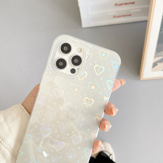 Laser Colorful Love For Double-sided Coated Silicone Phone Case - HZ Mobile