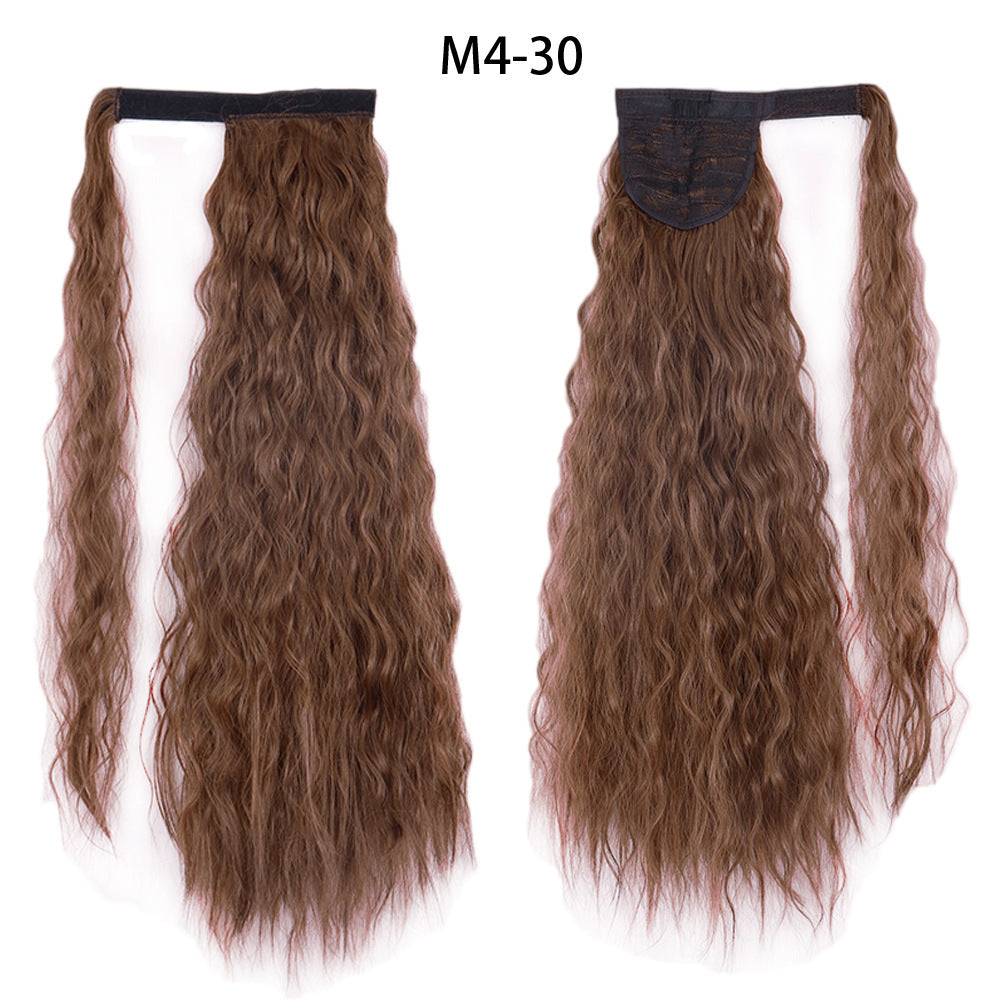 Water Wave Ponytail Wig – Velcro Wrap Synthetic High-Temperature Fiber - HZ Mobile