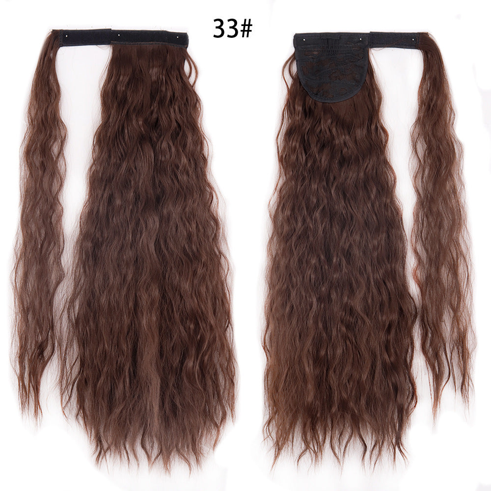 Water Wave Ponytail Wig – Velcro Wrap Synthetic High-Temperature Fiber - HZ Mobile