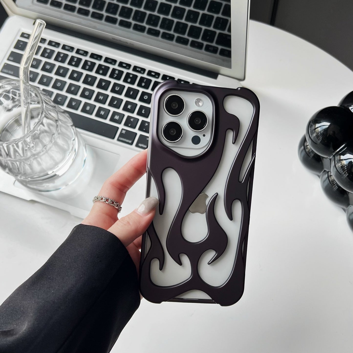 Electroplating Hollow Heat Dissipation Phone Case Flame Pattern High-grade Soft Shell - HZ Mobile