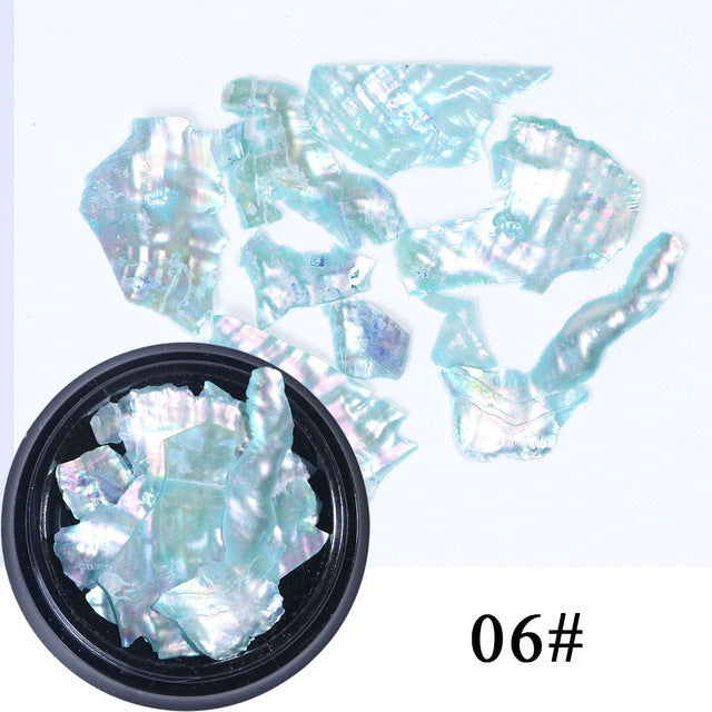 Nail Shell Ornaments – Iridescent Crushed Shell Flakes for DIY Acrylic & Gel Nail Art - HZ Mobile