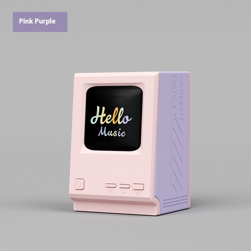 Retro Small Computer Lyrics Speaker Table Clock Wireless Bluetooth Speaker - HZ Mobile