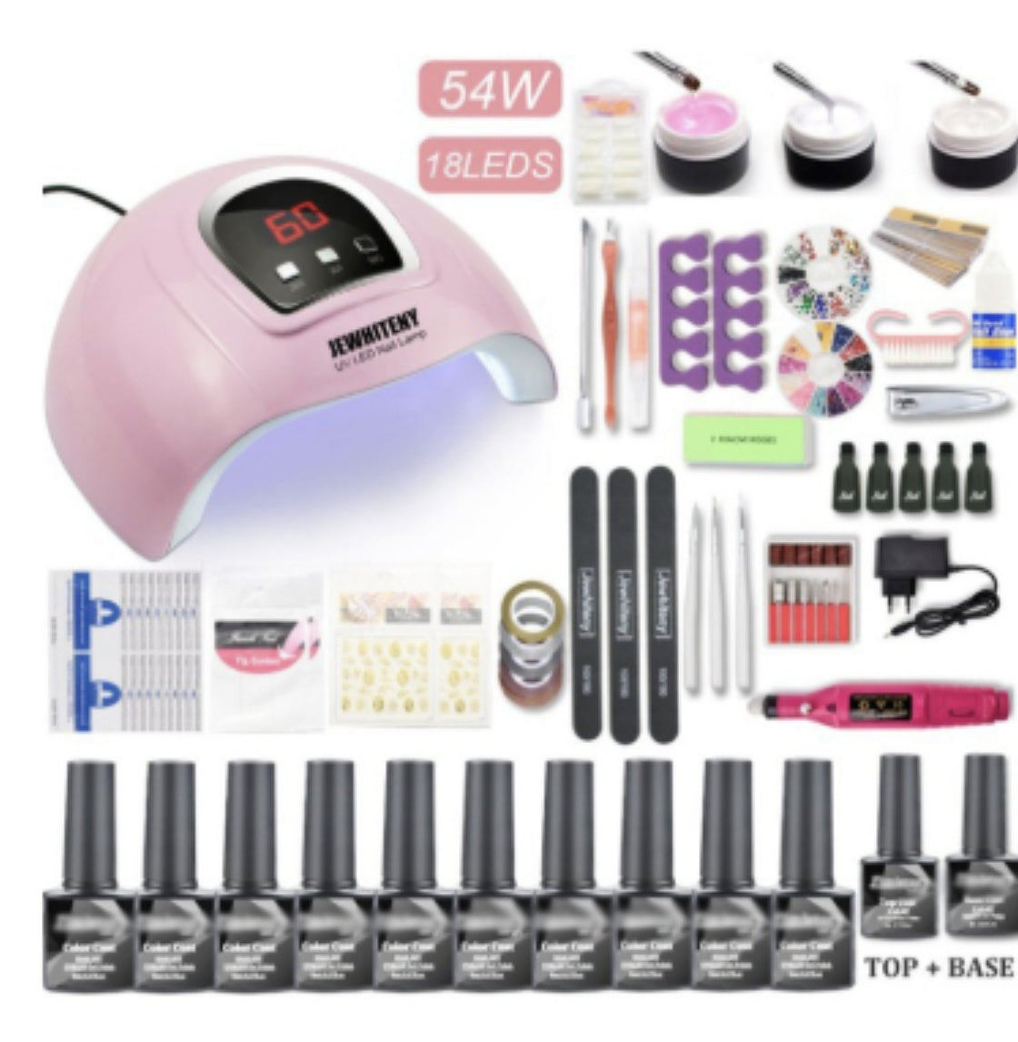 80W Nail Phototherapy Lamp – UV LED Gel Nail Dryer Machine Set for DIY & Professional Manicure - HZ Mobile