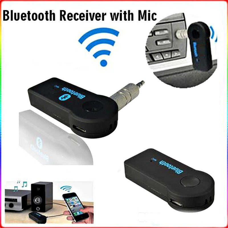 Handfree Car Bluetooth Music Receiver Universal 3.5mm Streaming A2DP Wireless Auto AUX Audio Adapter With Mic For Phone MP3 - HZ Mobile
