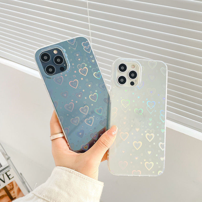 Laser Colorful Love For Double-sided Coated Silicone Phone Case - HZ Mobile