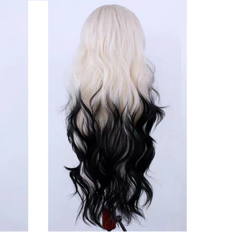 Light Gold Black Gradient Synthetic High Temperature Silk Role-playing Hair - HZ Mobile