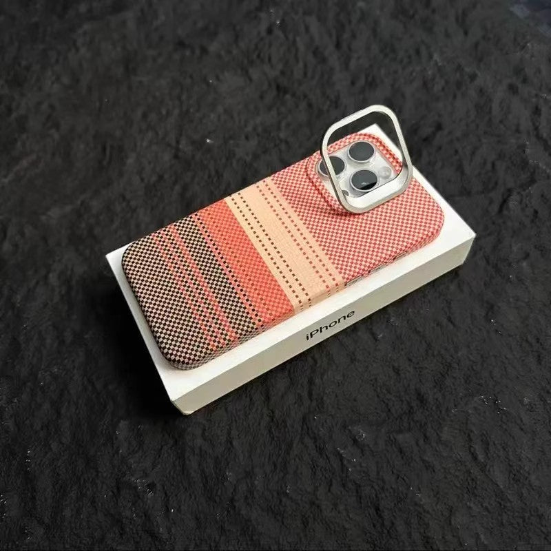 Woven Pattern Autumn & Winter Solid Color Drop-Resistant iPhone Case - HZ Mobile