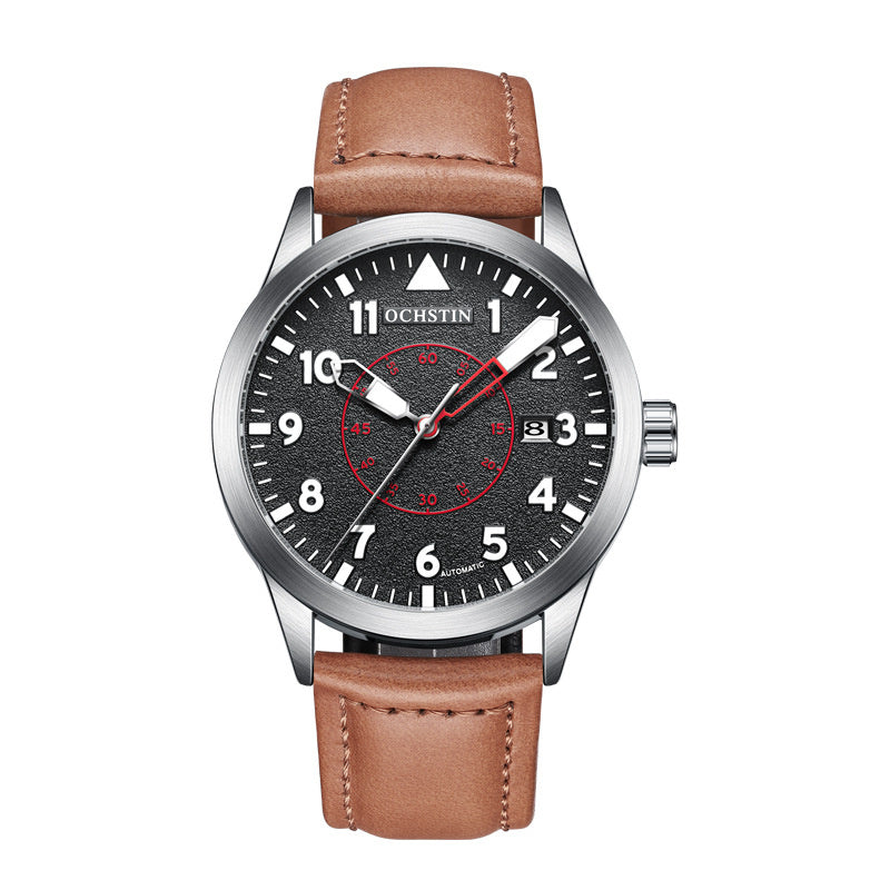 Metal Automatic Mechanical Leather Waterproof Men’s Luminous Watch – HZ Mobile - HZ Mobile