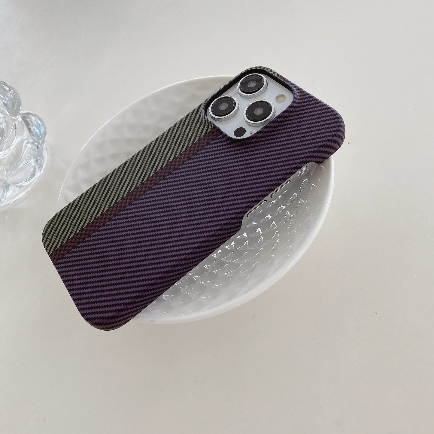 Carbon Fiber Striped iPhone Case – Hard Shell Protective Half Pack Phone Cover - HZ Mobile