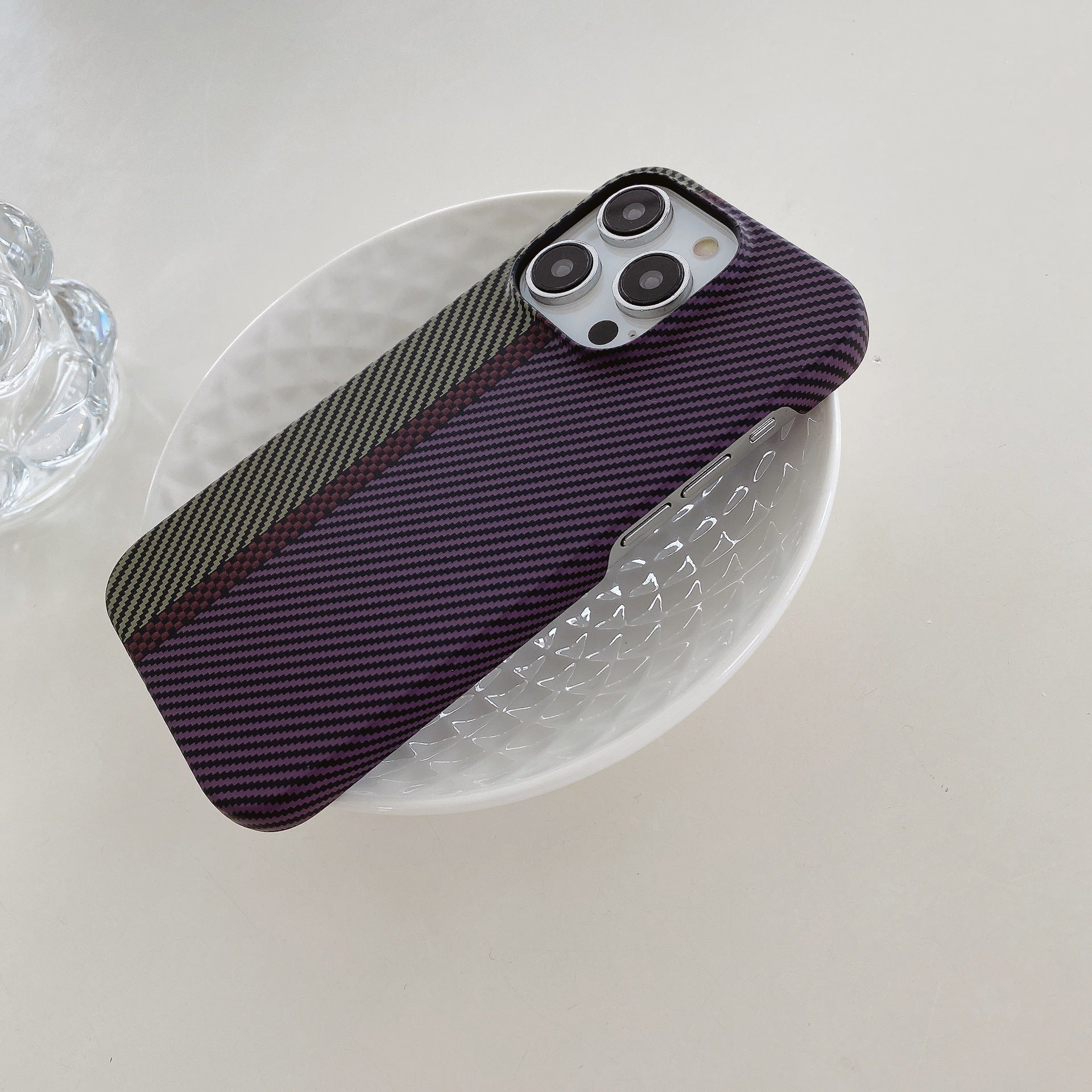 Carbon Fiber Striped iPhone Case – Hard Shell Protective Half Pack Phone Cover - HZ Mobile
