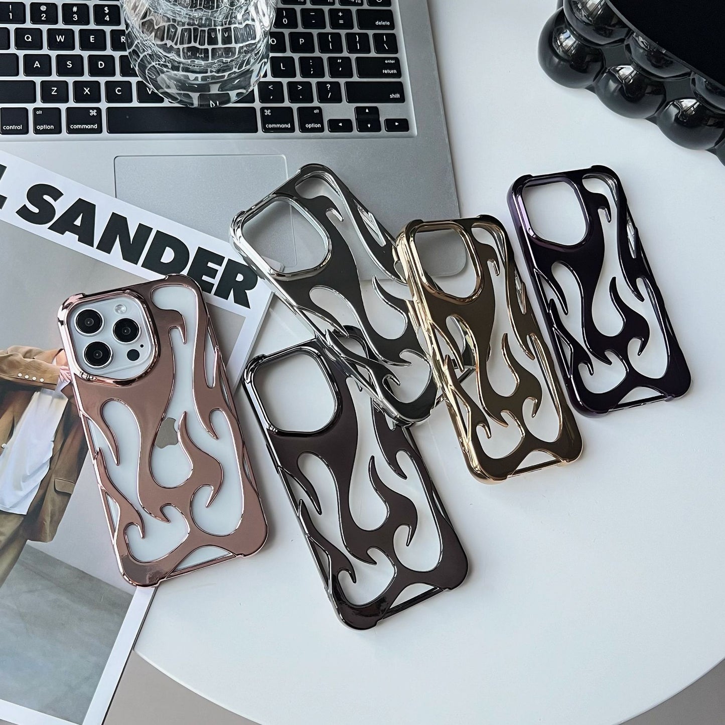 Electroplating Hollow Heat Dissipation Phone Case Flame Pattern High-grade Soft Shell - HZ Mobile