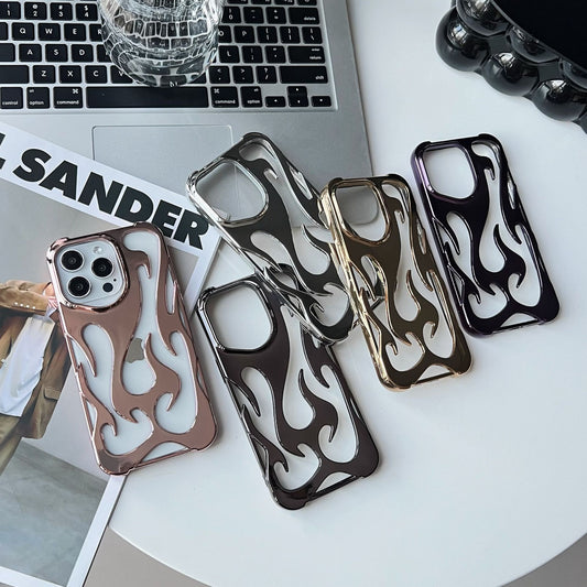 Electroplating Hollow Heat Dissipation Phone Case Flame Pattern High-grade Soft Shell - HZ Mobile