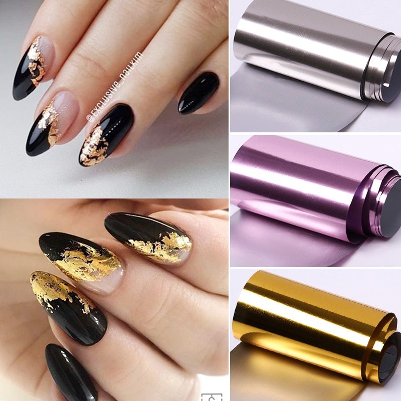 Rose Gold Star Nail Transfer Foil – Shiny Paper Stickers for DIY & Salon Nail Art - HZ Mobile