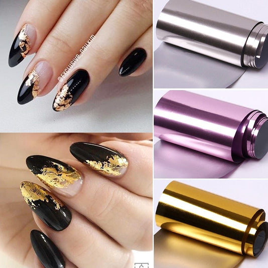 Rose Gold Star Nail Transfer Foil – Shiny Paper Stickers for DIY & Salon Nail Art - HZ Mobile