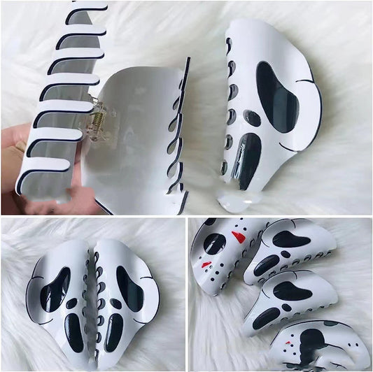 Halloween Grimace Hair Barrettes – White Decorative Hair Clips for Girls & Women | Spooky Costume Accessories - HZ Mobile