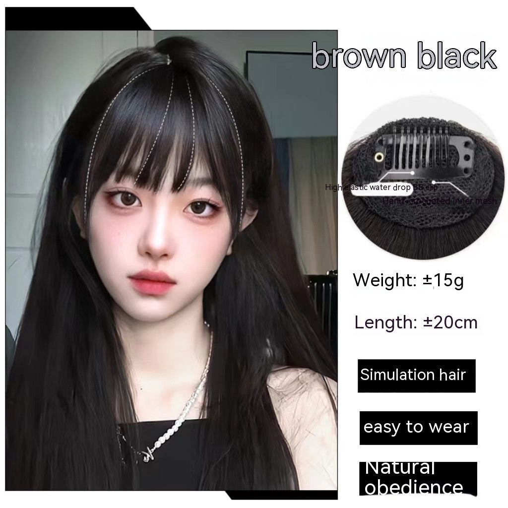 Natural Straight Bangs Hairpiece – Seamless Invisible Clip-In Fringe Wig - HZ Mobile