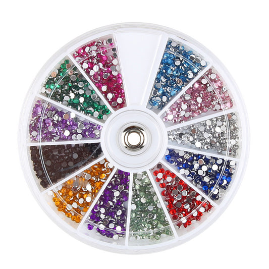 12 Colors Diamond Rhinestone Fake Nails – Sparkling Press-On Tips for DIY & Salon Manicure - HZ Mobile