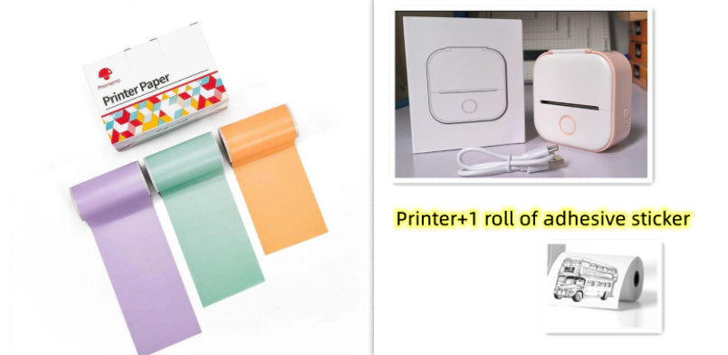 Portable Mini Thermal Label Printer Home Photo Printer Student Wrong Question Printer Bluetooth-compatible Mini Label Printer Price Tag - HZ Mobile