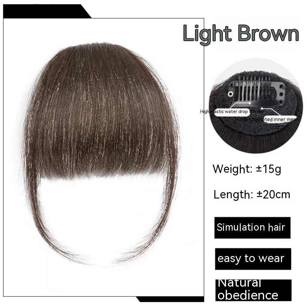 Natural Straight Bangs Hairpiece – Seamless Invisible Clip-In Fringe Wig - HZ Mobile