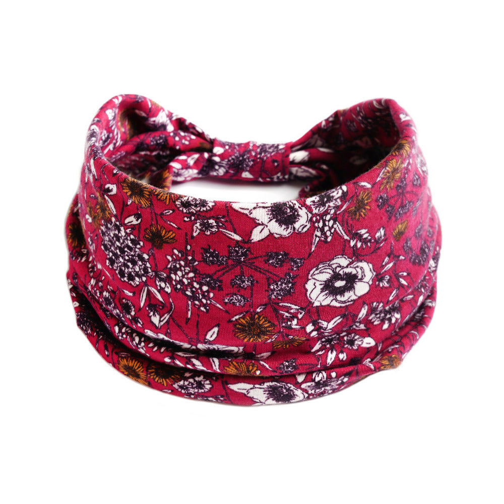 Bohemian Yoga Sports Headband – Cashew Print, Sweat-Absorbent & Non-Slip Elastic Hairband - HZ Mobile