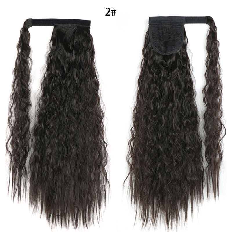 Water Wave Ponytail Wig – Velcro Wrap Synthetic High-Temperature Fiber - HZ Mobile