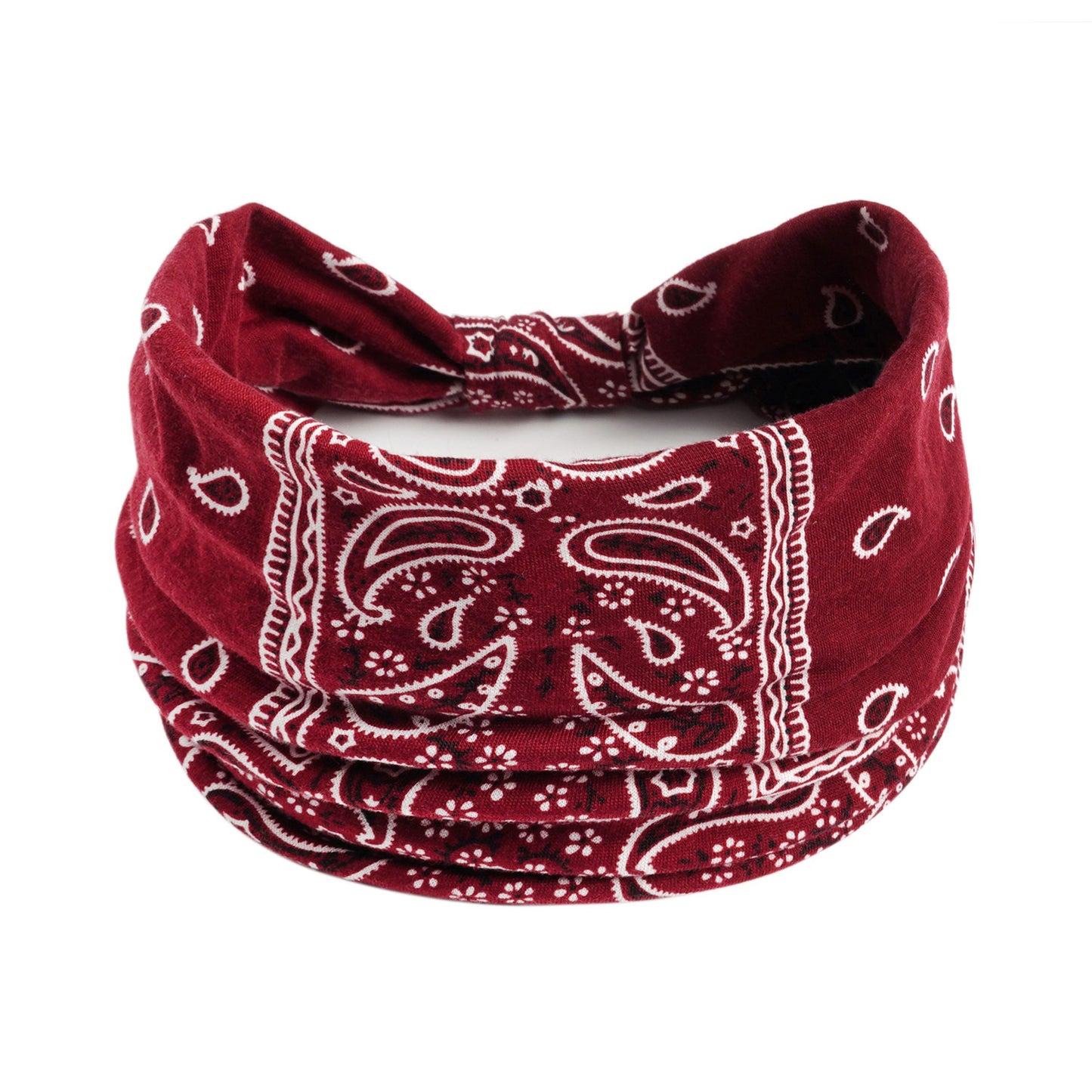 Bohemian Yoga Sports Headband – Cashew Print, Sweat-Absorbent & Non-Slip Elastic Hairband - HZ Mobile